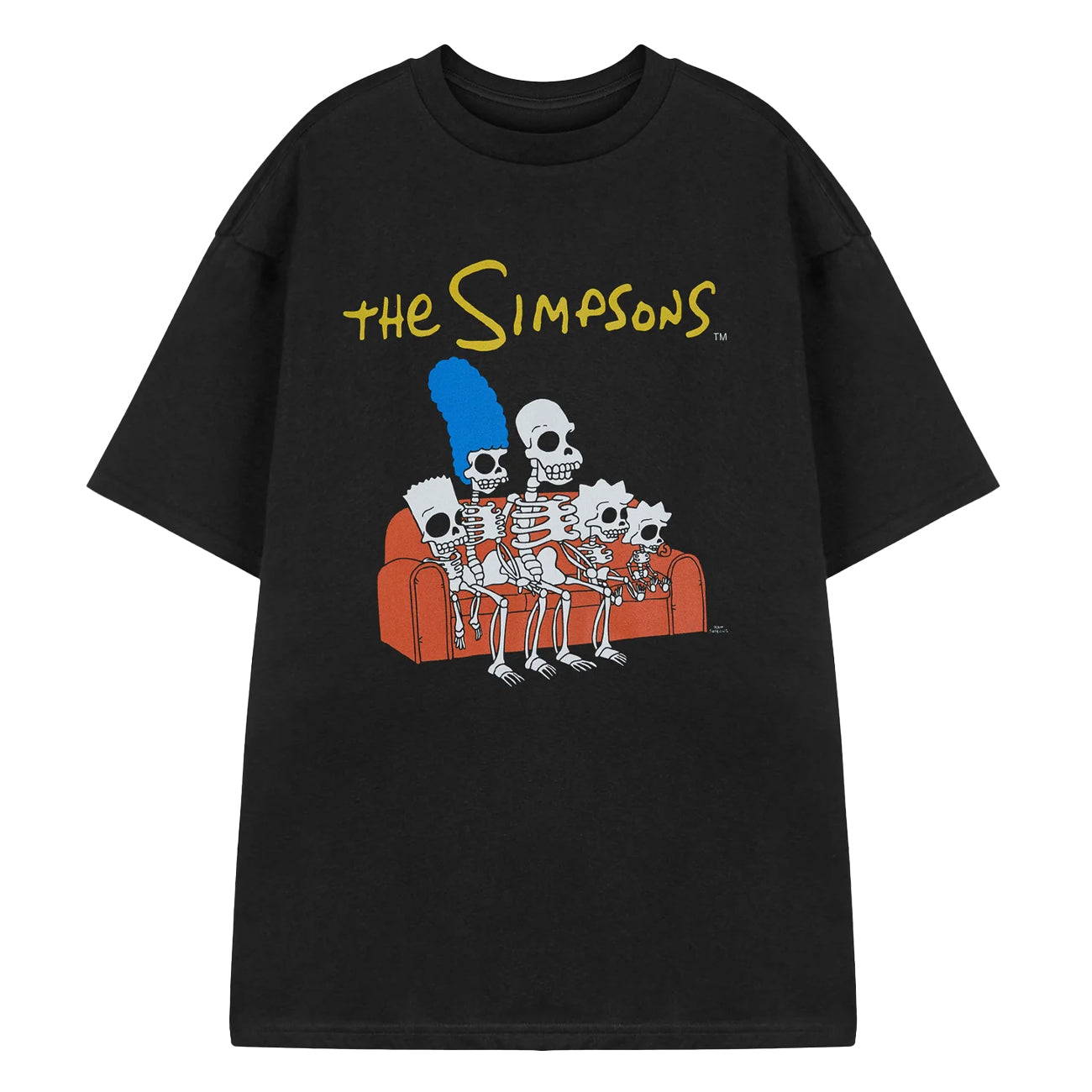 Black - Front - The Simpsons Mens Skeleton Sofa Short-Sleeved T-Shirt