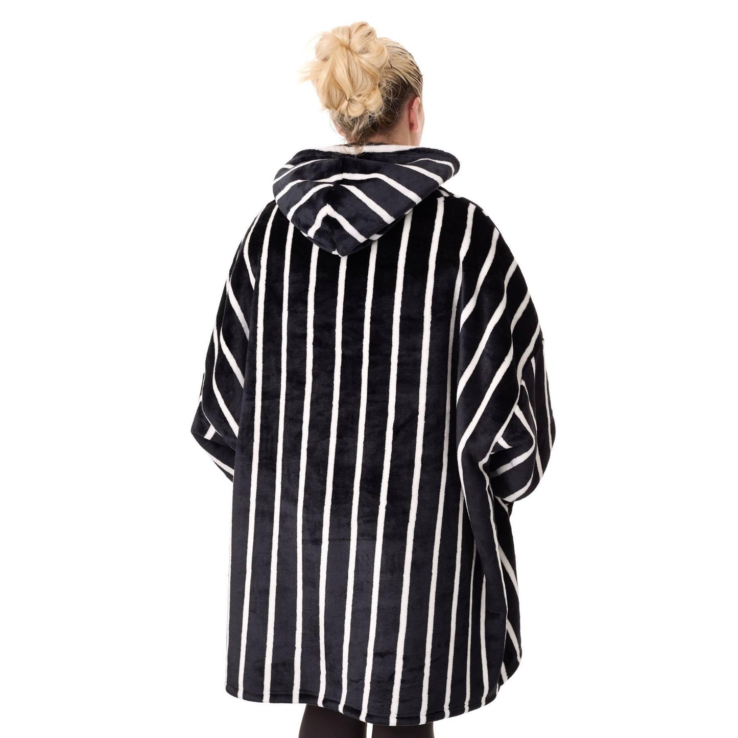 Black-White - Back - The Nightmare Before Christmas Unisex Adult Jack Skellington Hoodie Blanket