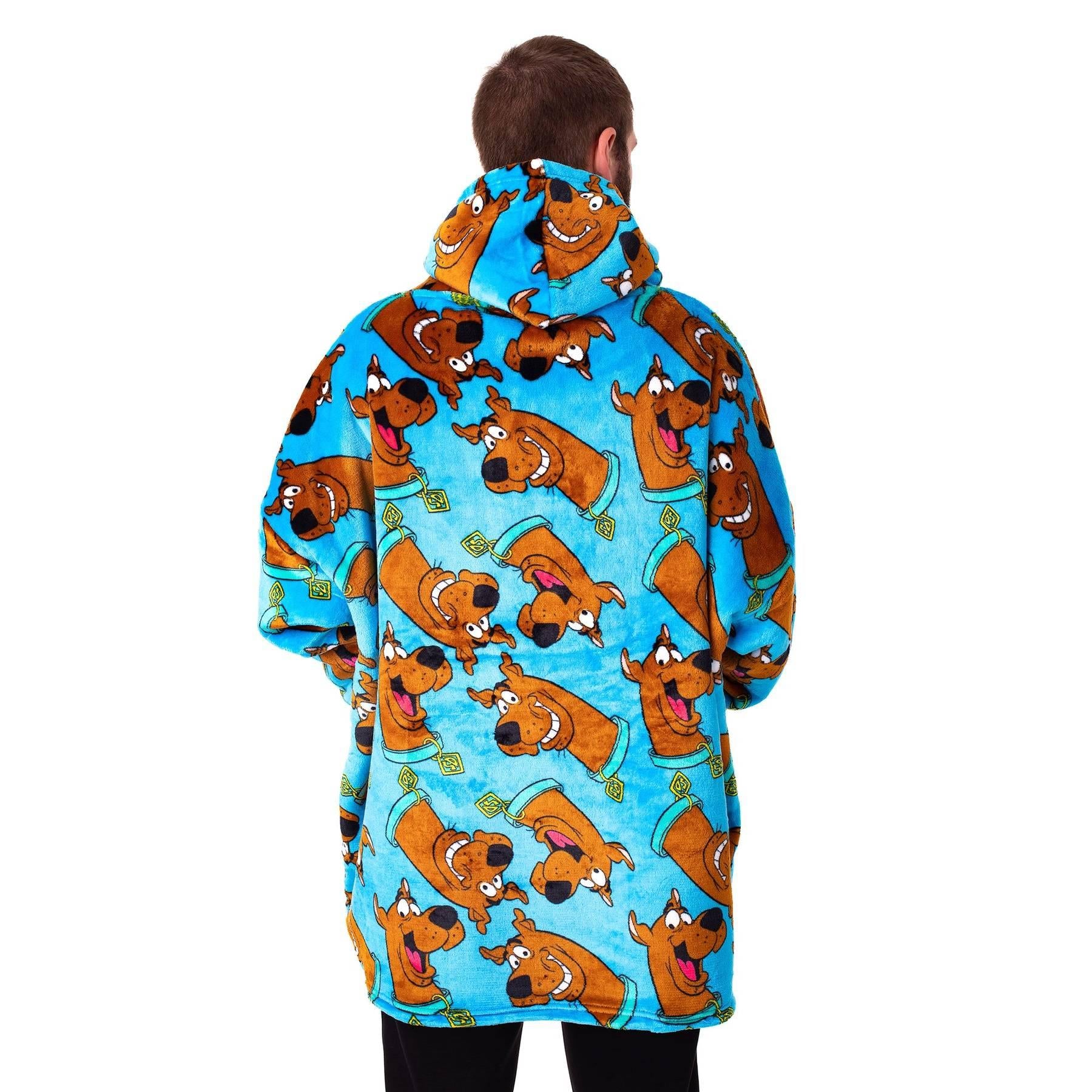 Blue-Brown - Back - Scooby Doo Mens All-Over Print Blanket Hoodie