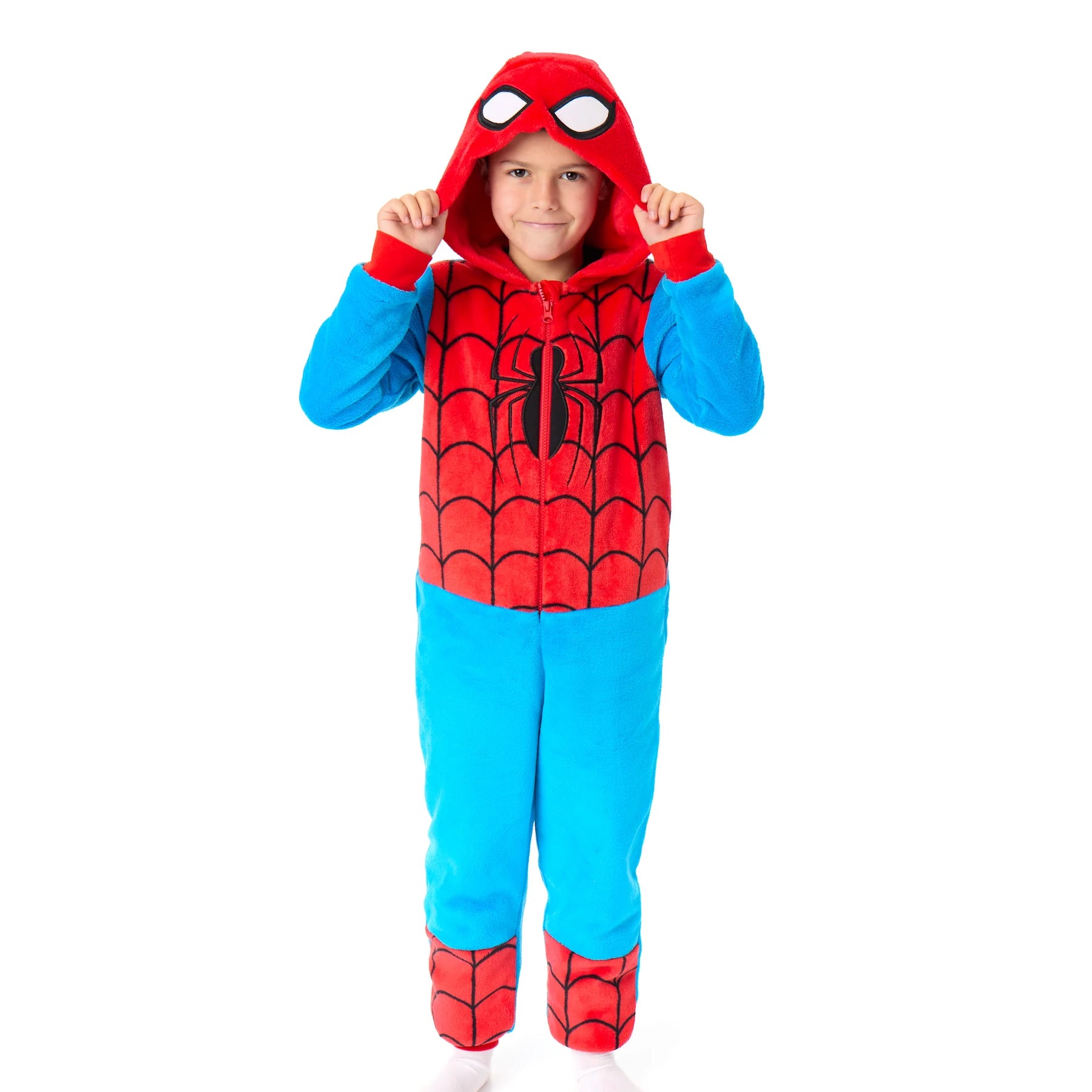 Blue-Red - Side - Spider-Man Childrens-Kids Jumpsuit