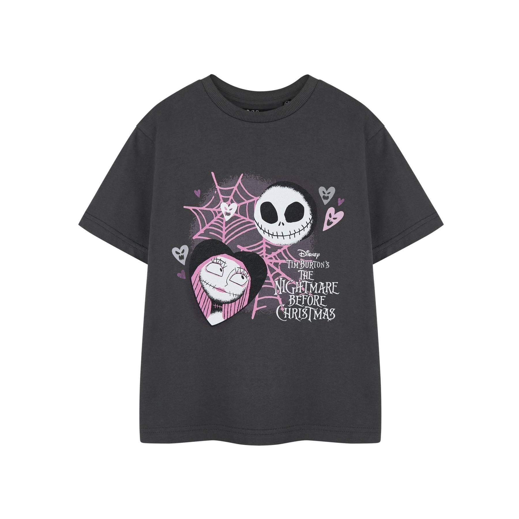 Grey - Front - The Nightmare Before Christmas Girls Lovers Short-Sleeved T-Shirt