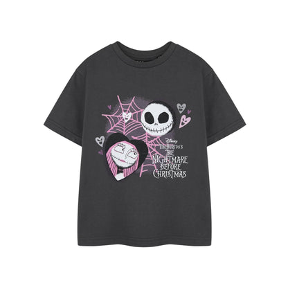 Grey - Front - The Nightmare Before Christmas Girls Lovers Short-Sleeved T-Shirt