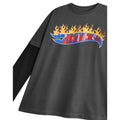 Grey - Side - Hot Wheels Boys Flame Logo Long-Sleeved T-Shirt