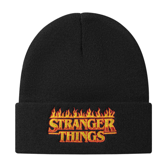 Black - Front - Stranger Things Unisex Adult Logo Beanie