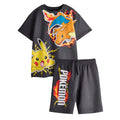 Black - Front - Pokemon Boys Pikachu & Charizard T-Shirt & Shorts Set