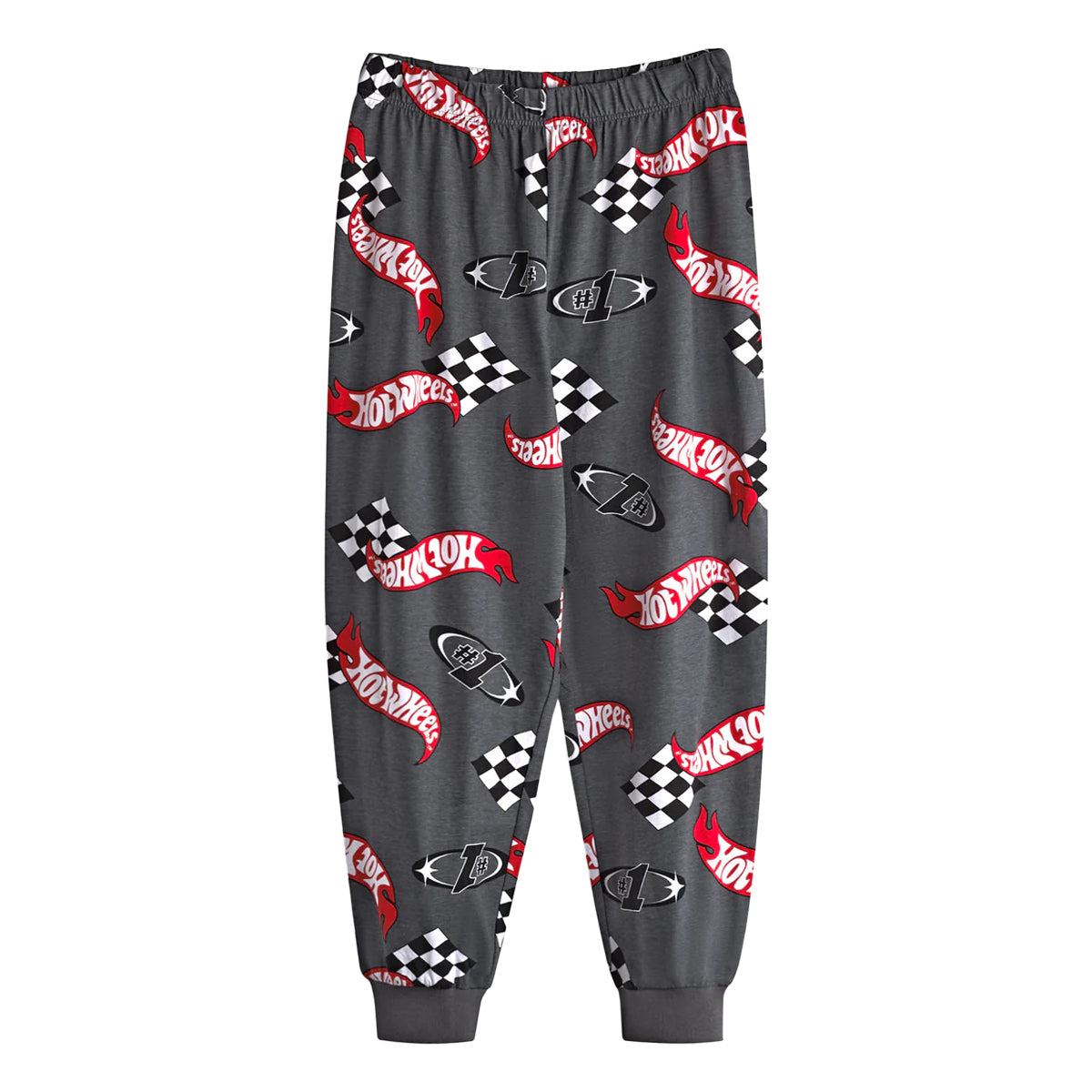 Black-Grey - Side - Hot Wheels Mens The Original Long Leg Short-Sleeved Pyjama Set
