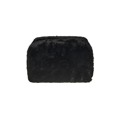 Black - Back - Wednesday Logo Fluffy Cosmetic Bag