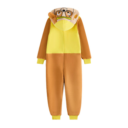 Yellow - Back - Paw Patrol Childrens-Kids Rubble Applique Face Jumpsuit
