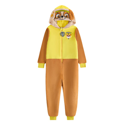 Yellow - Front - Paw Patrol Childrens-Kids Rubble Applique Face Jumpsuit