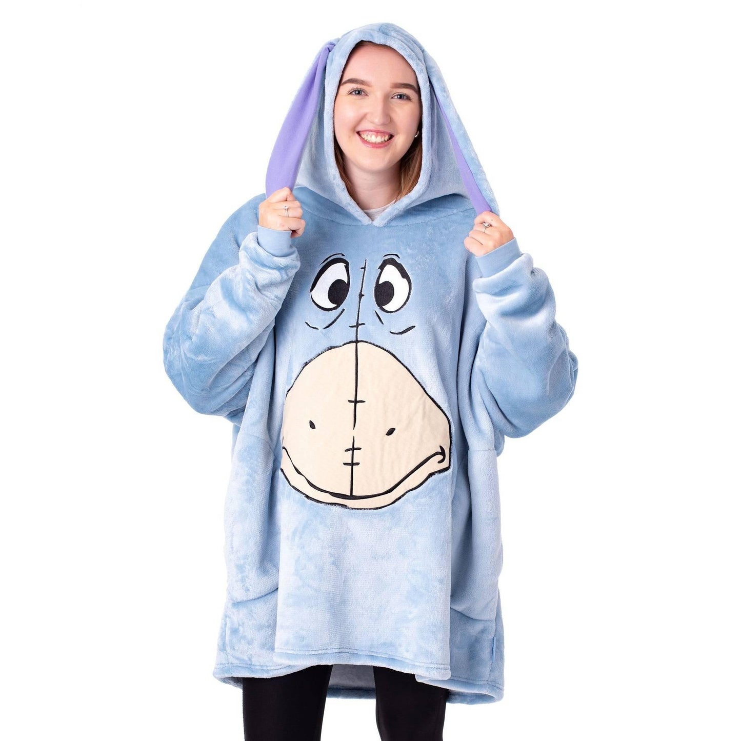 Blue - Front - Winnie the Pooh Womens-Ladies Eeyore Blanket Hoodie