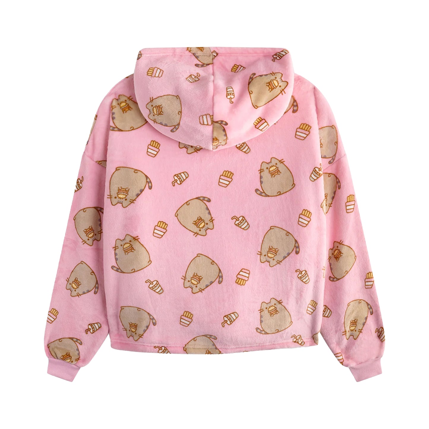 Pastel Pink - Back - Pusheen Girls Food All-Over Print Blanket Hoodie