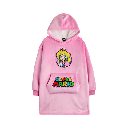 Pink - Front - Nintendo Girls Princess Peach Super Mario Blanket Hoodie