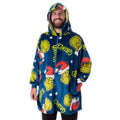 Multicoloured - Front - The Grinch Unisex Adult Character Face Full Zip Blanket Hoodie