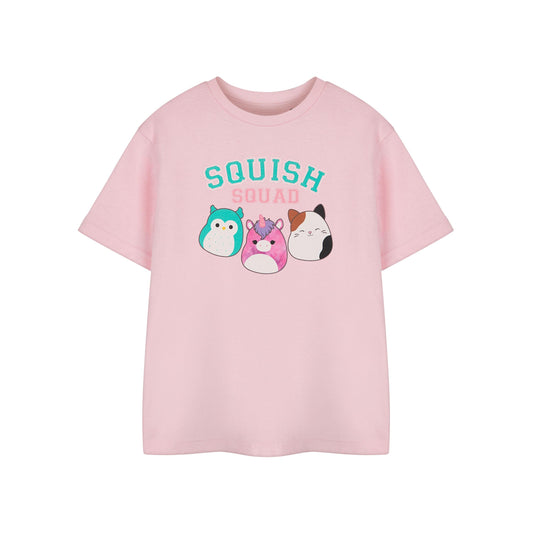 Pink - Front - Squishmallows Girls Squad Short-Sleeved T-Shirt