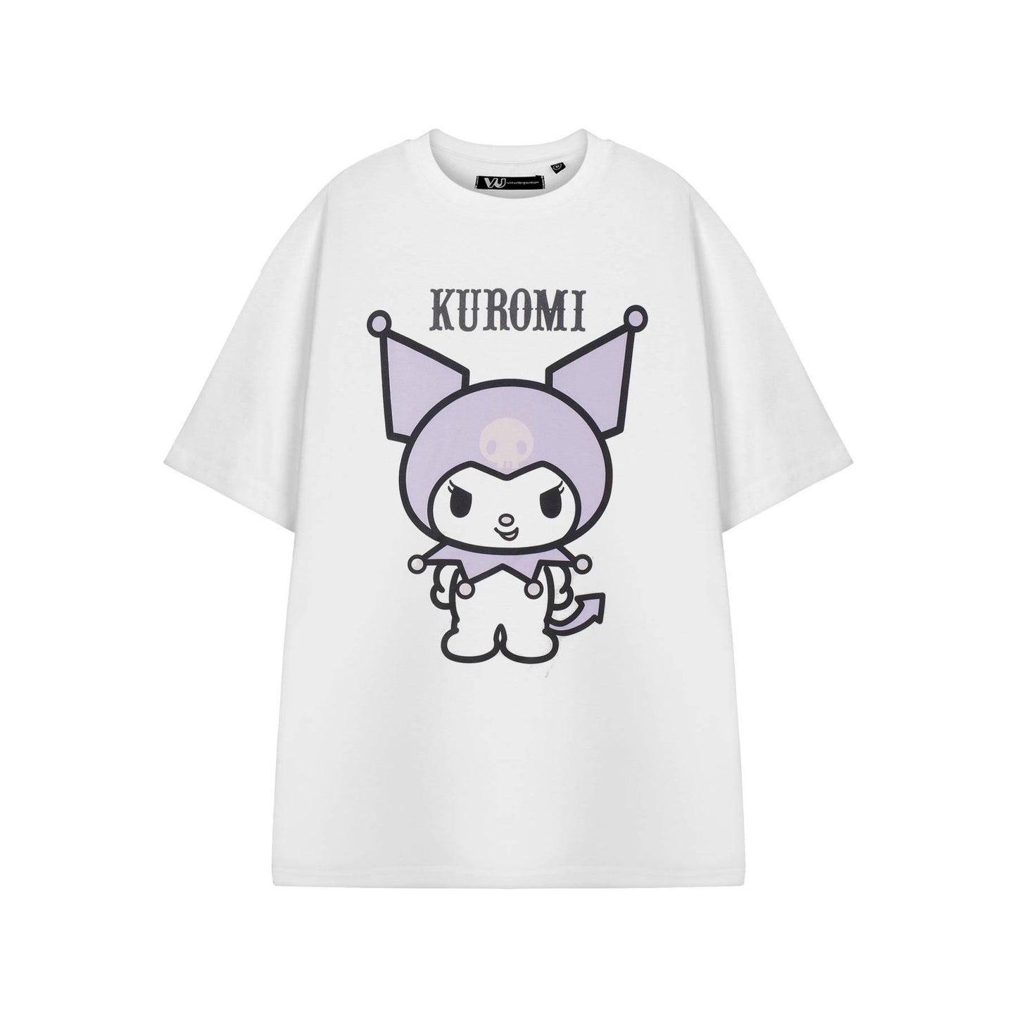 White - Front - Hello Kitty Womens-Ladies Kuromi Short-Sleeved T-Shirt