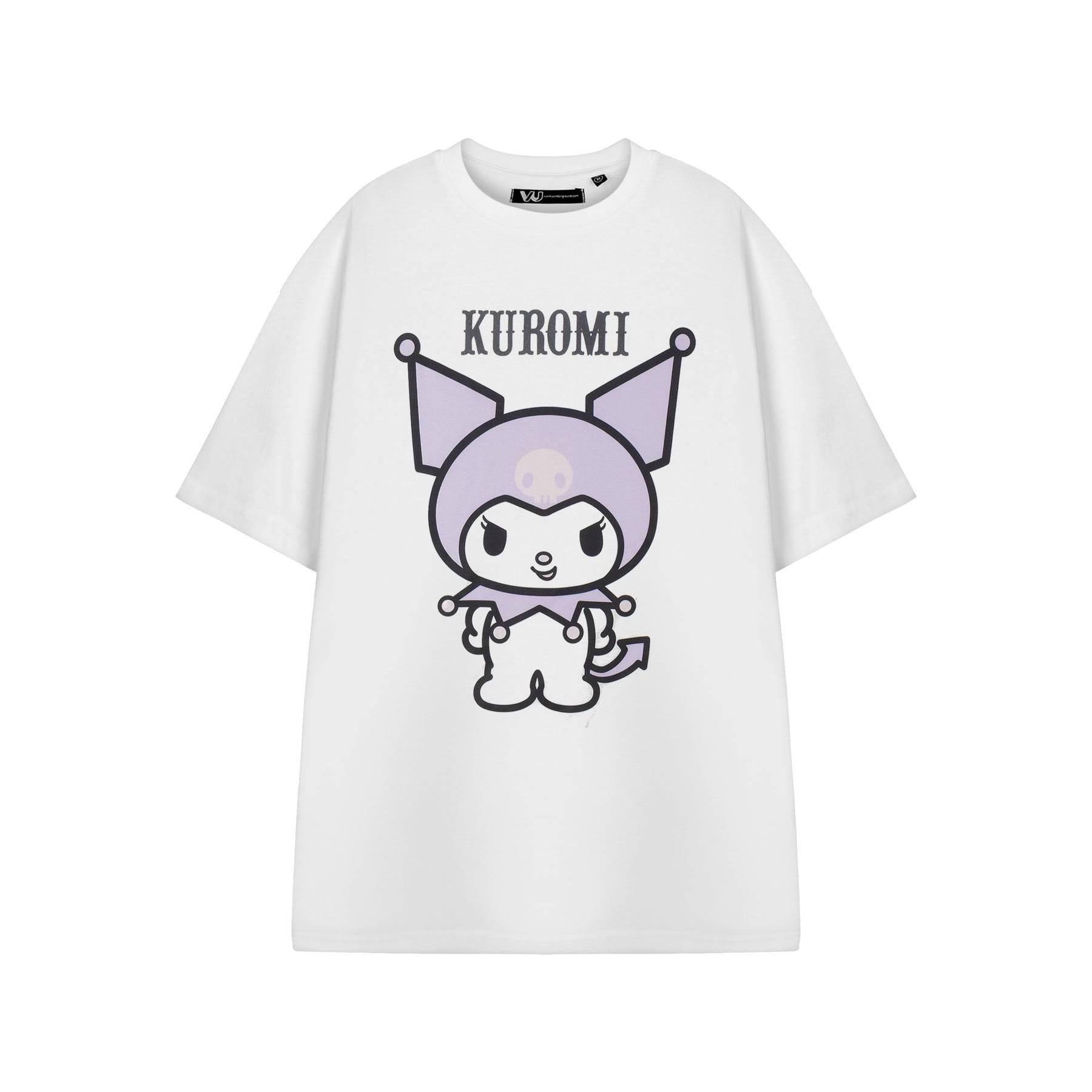 White - Front - Hello Kitty Womens-Ladies Kuromi Short-Sleeved T-Shirt