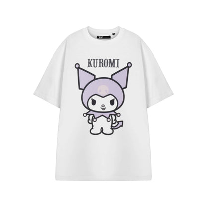 White - Front - Hello Kitty Womens-Ladies Kuromi Short-Sleeved T-Shirt