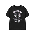Black - Front - Hello Kitty Girls Kuromi Heart Short-Sleeved T-Shirt