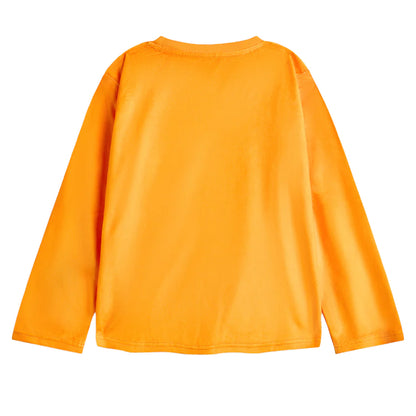 Orange - Back - Garfield Childrens-Kids Big Face Long Pyjama Set