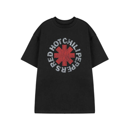 Black - Front - Red Hot Chilli Peppers Unisex Adult Logo Short-Sleeved T-Shirt