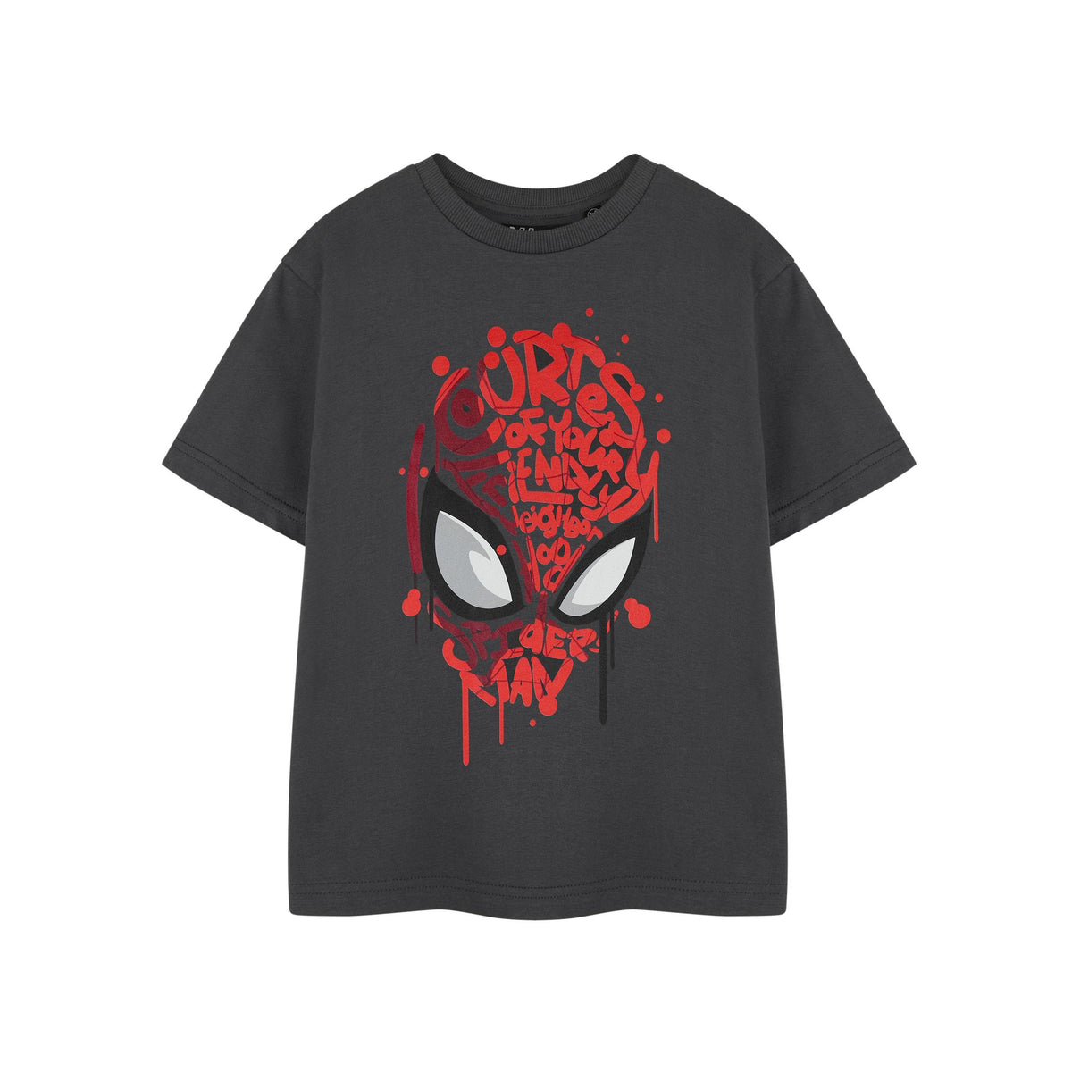 Charcoal - Front - Marvel Comics Boys Friendly Neighbourhood Spider-Man Short-Sleeved T-Shirt