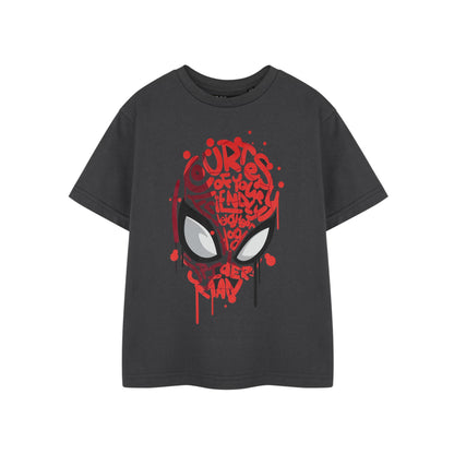 Charcoal - Front - Marvel Comics Boys Friendly Neighbourhood Spider-Man Short-Sleeved T-Shirt