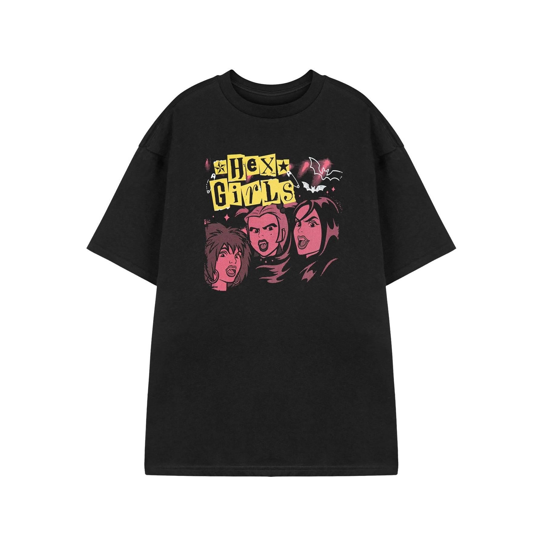 Black - Front - Scooby Doo Womens-Ladies Punk Short-Sleeved T-Shirt