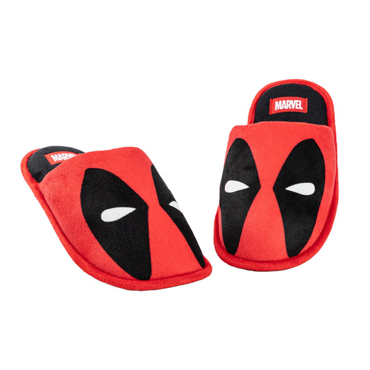 Red-Black - Front - Deadpool Mens Mule Slippers