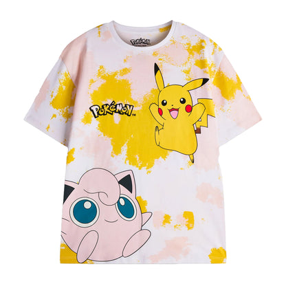 Multicoloured - Back - Pokemon Girls Pikachu Tie Dye T-Shirt & Shorts Set