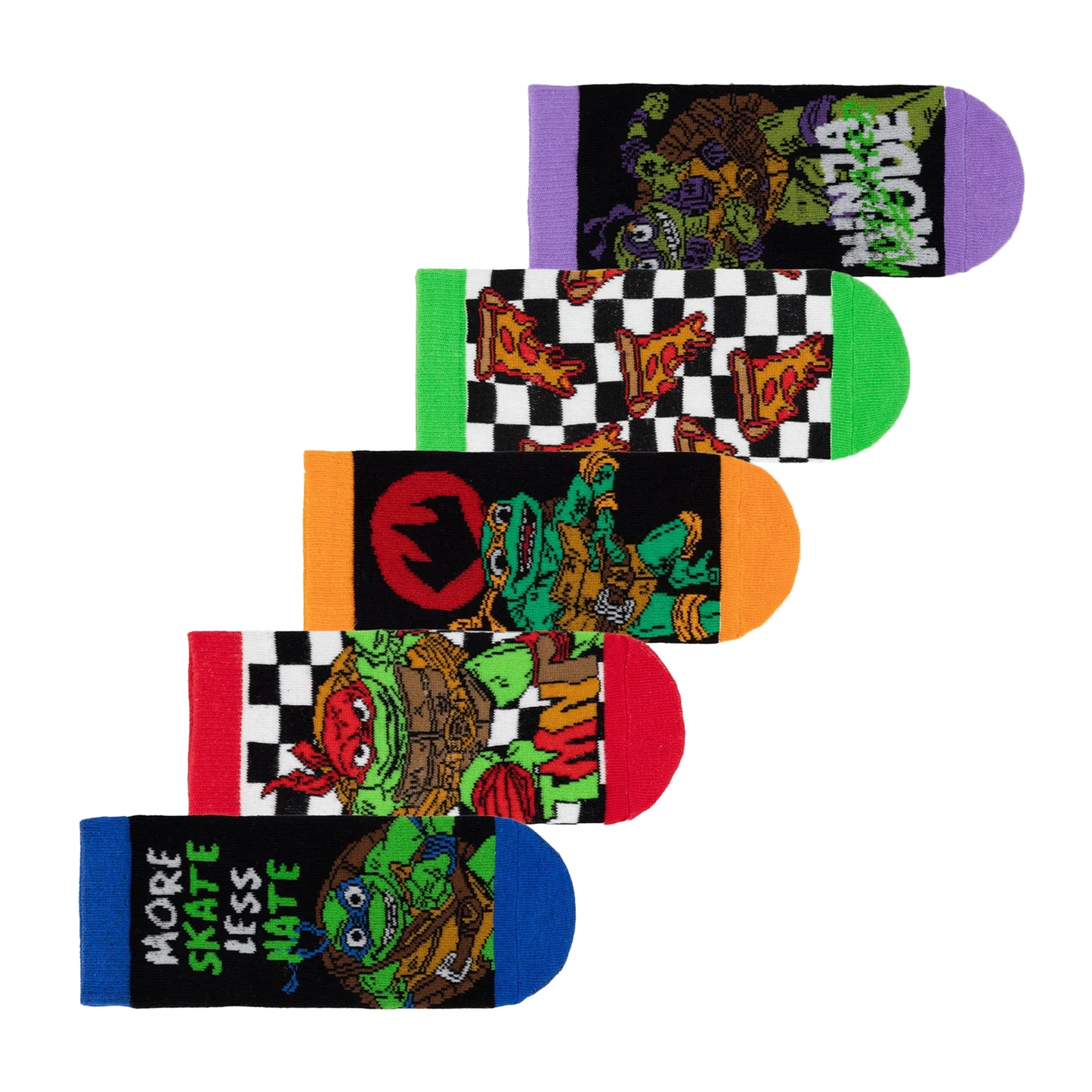 Multicoloured - Side - Teenage Mutant Ninja Turtles Boys More Skate Less Hate Socks