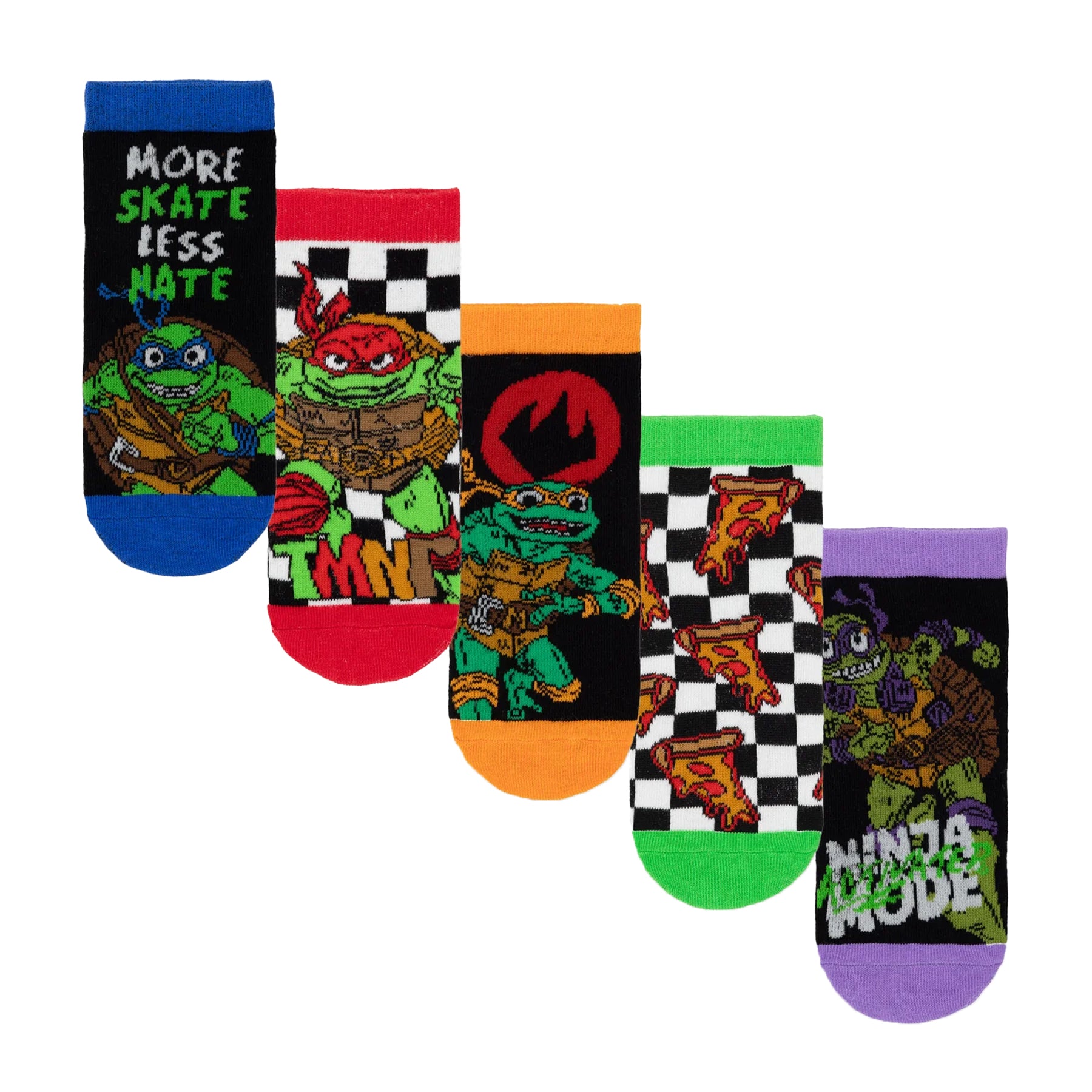 Multicoloured - Front - Teenage Mutant Ninja Turtles Boys More Skate Less Hate Socks