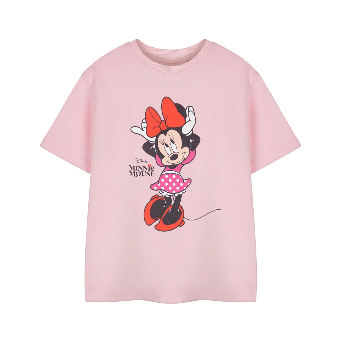 Pink - Front - Disney Girls Minnie Mouse Pose Short-Sleeved T-Shirt