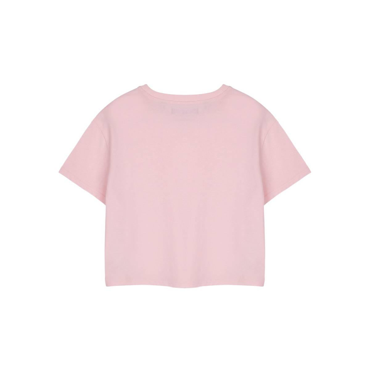Pink - Back - Hello Kitty Womens-Ladies Club Short-Sleeved Crop T-Shirt