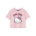 Pink - Front - Hello Kitty Womens-Ladies Club Short-Sleeved Crop T-Shirt