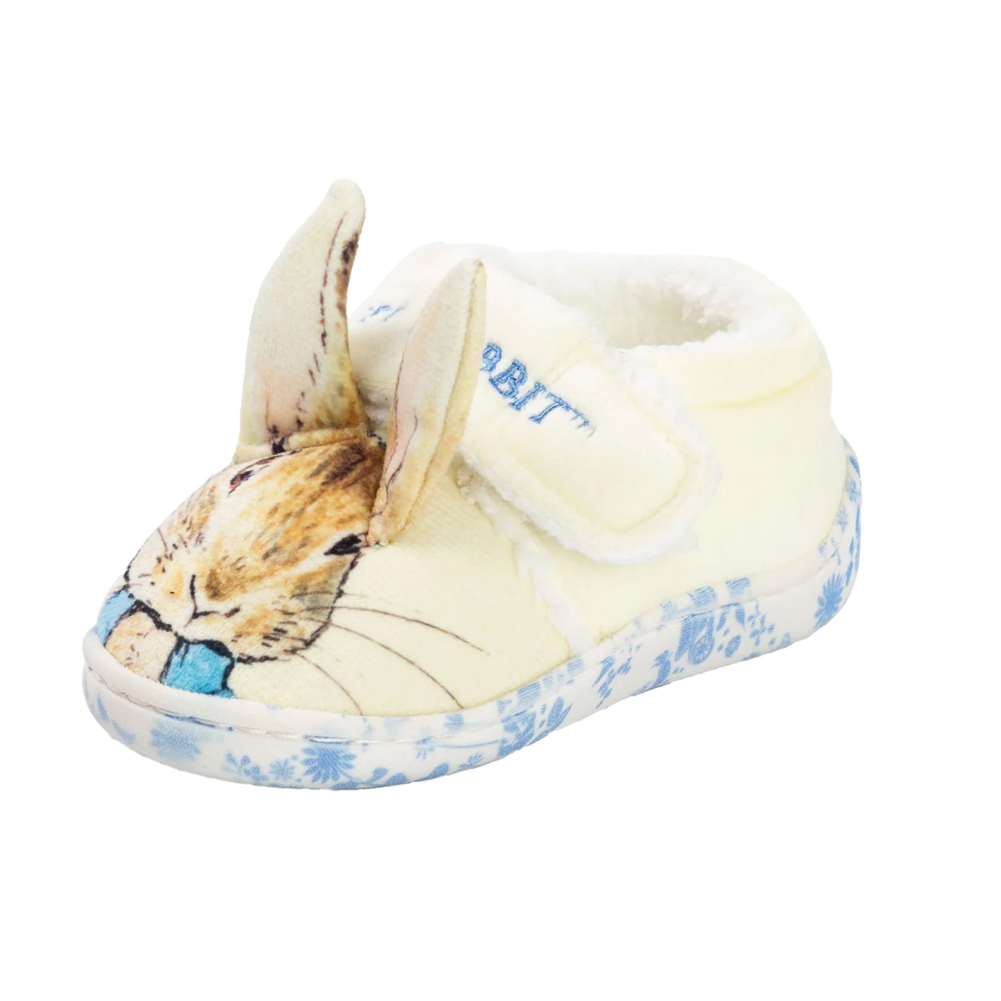 Multicoloured - Side - Peter Rabbit Childrens-Kids Character Face Touch Fastening Slippers