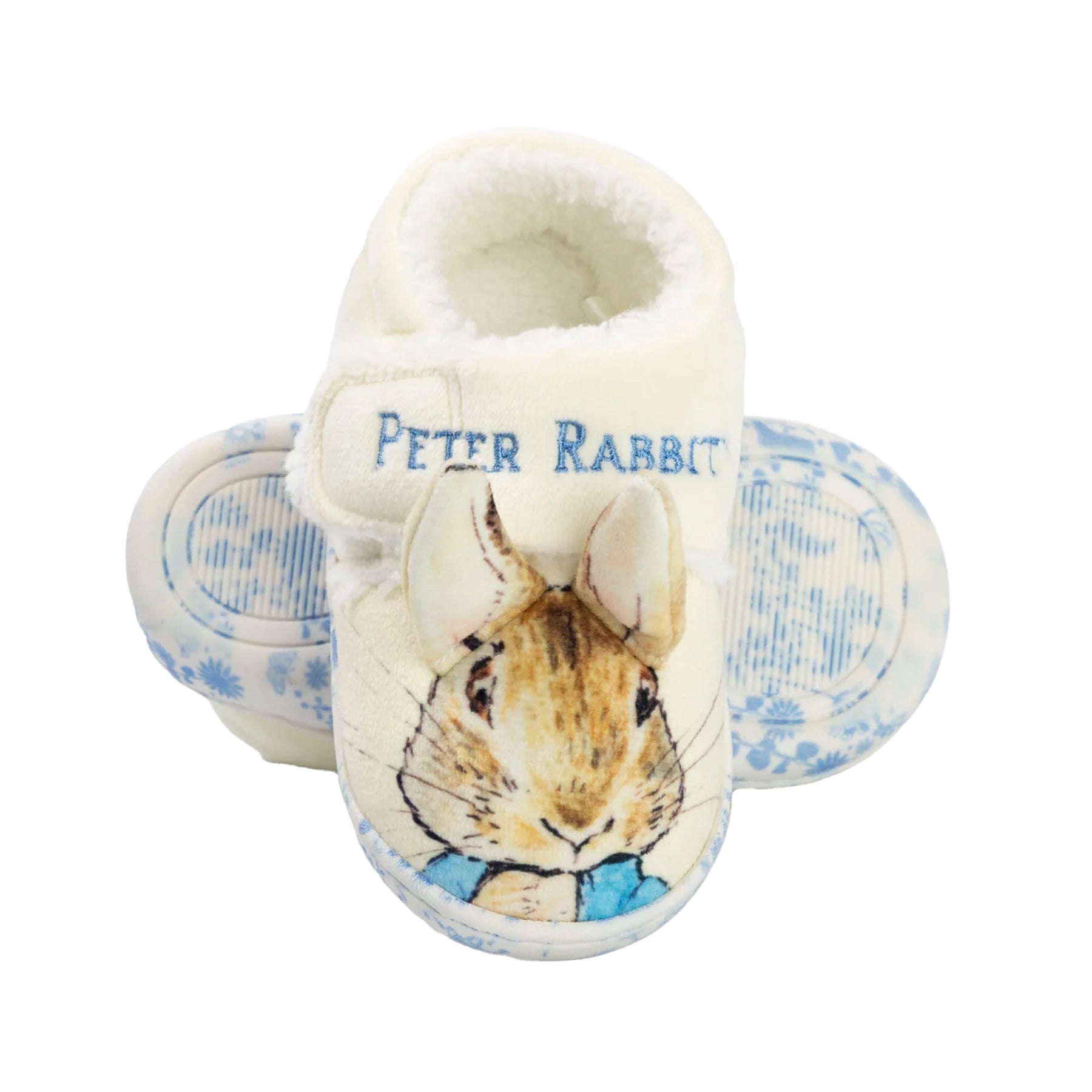 Multicoloured - Pack Shot - Peter Rabbit Childrens-Kids Character Face Touch Fastening Slippers