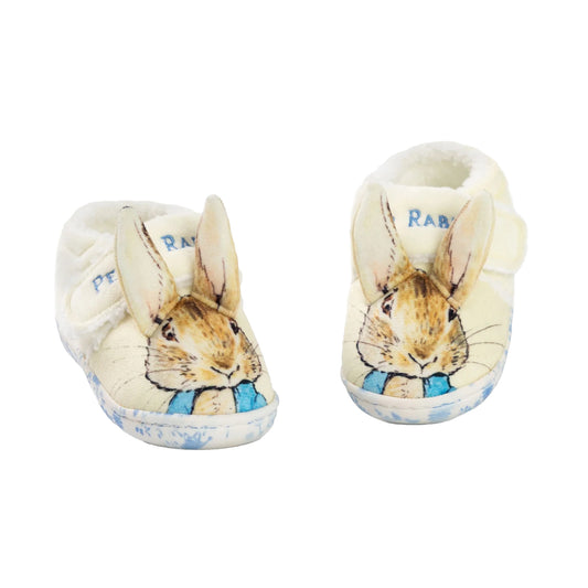 Multicoloured - Front - Peter Rabbit Childrens-Kids Character Face Touch Fastening Slippers