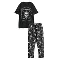Black-White - Front - The Nightmare Before Christmas Mens Jack Skellington Short-Sleeved Long Pyjama Set