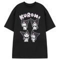 Black - Front - Hello Kitty Womens-Ladies Kuromi Short-Sleeved T-Shirt