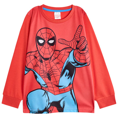 Multicoloured - Back - Marvel Avengers Boys Spiderman, Hulk, Captain America Long-Sleeved Long Pyjama Set (Pack of 3)