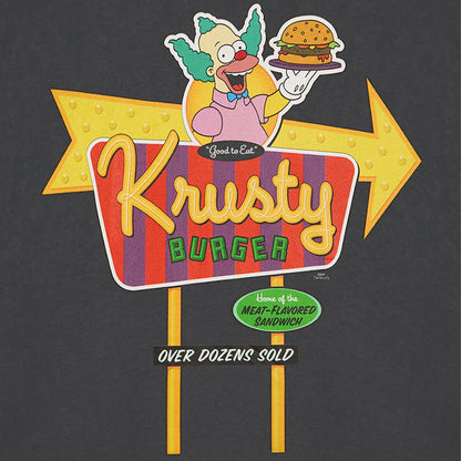 Black - Side - The Simpsons Mens Krusty Burger Short-Sleeved T-Shirt