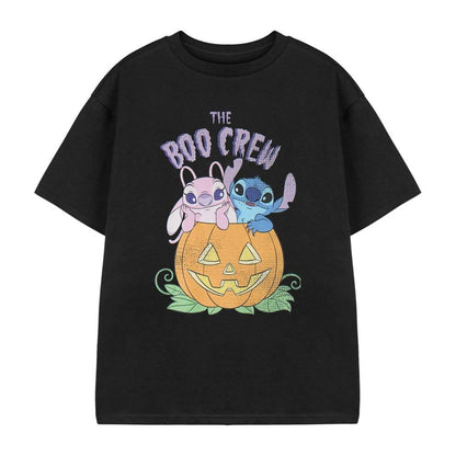 Black - Front - Lilo & Stitch Girls Boo Crew Short-Sleeved T-Shirt