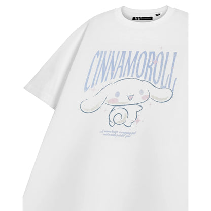 White - Side - Hello Kitty Womens-Ladies Cinnamoroll Short-Sleeved T-Shirt