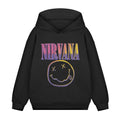 Black - Front - Nirvana Childrens-Kids Sunset Logo Hoodie