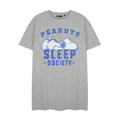 Grey - Front - Peanuts Womens-Ladies Sleep Society Snoopy Short-Sleeved Nightdress