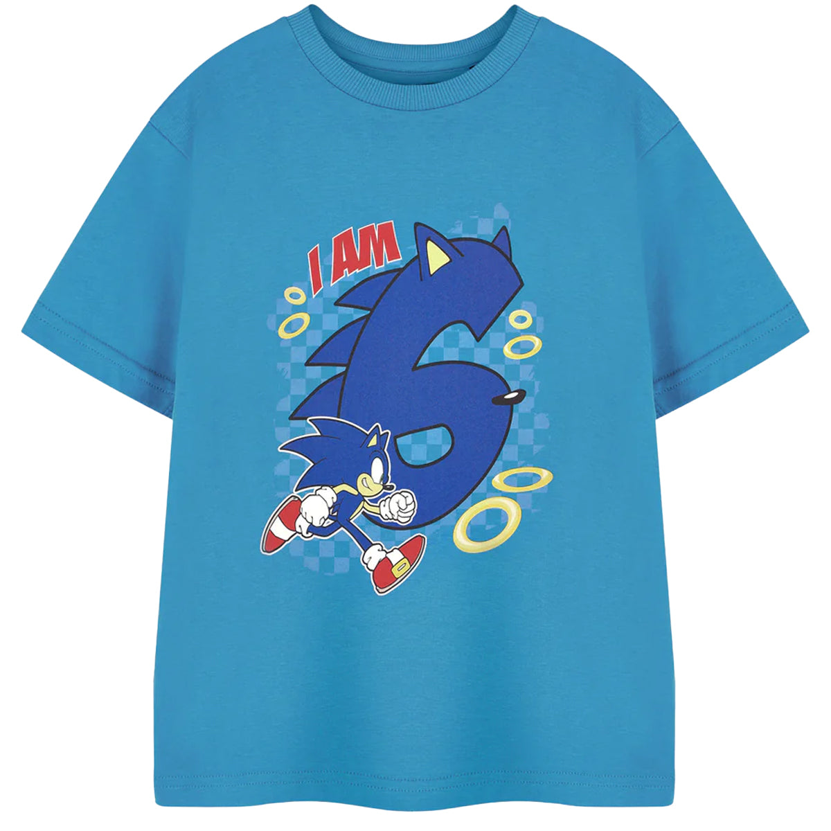 Blue - Front - Sonic The Hedgehog Boys I Am 6 Short-Sleeved Birthday T-Shirt