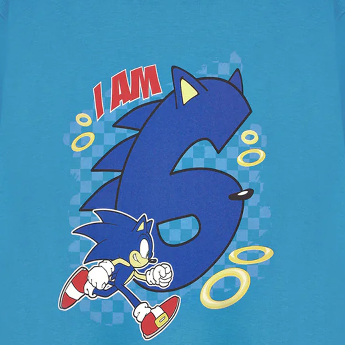 Blue - Back - Sonic The Hedgehog Boys I Am 6 Short-Sleeved Birthday T-Shirt