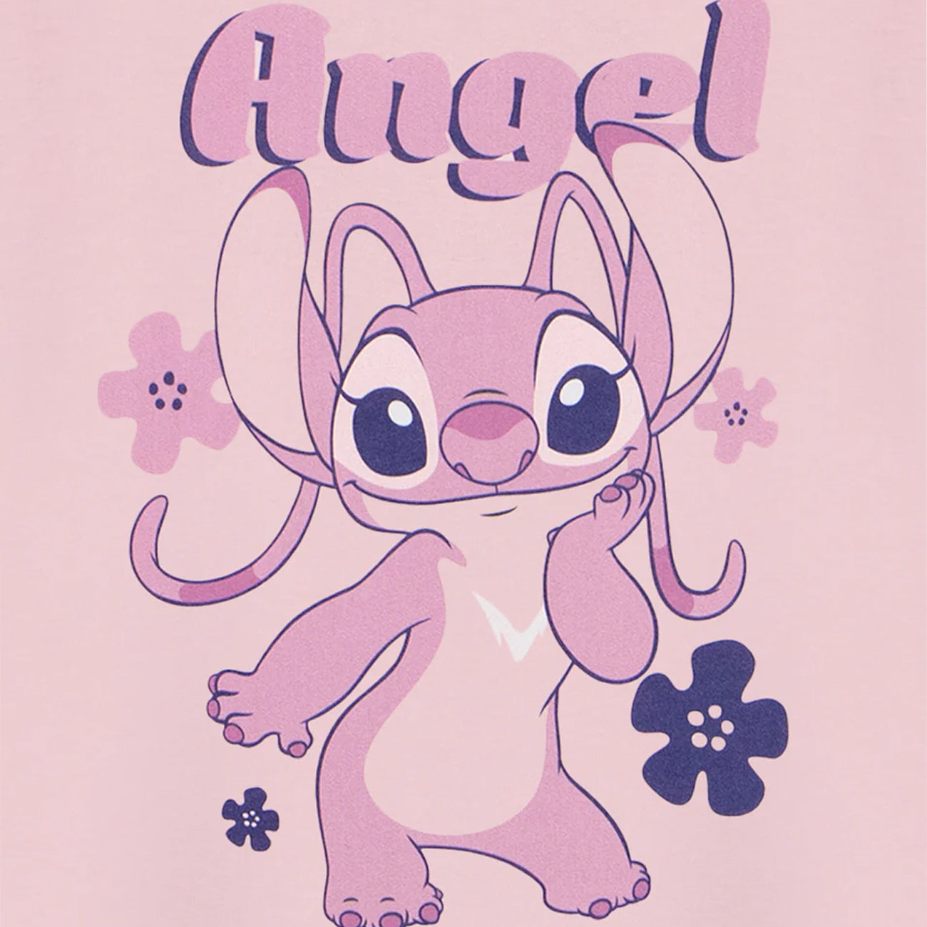 Pink - Side - Lilo & Stitch Girls Angel Short-Sleeved T-Shirt