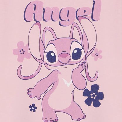 Pink - Side - Lilo & Stitch Girls Angel Short-Sleeved T-Shirt