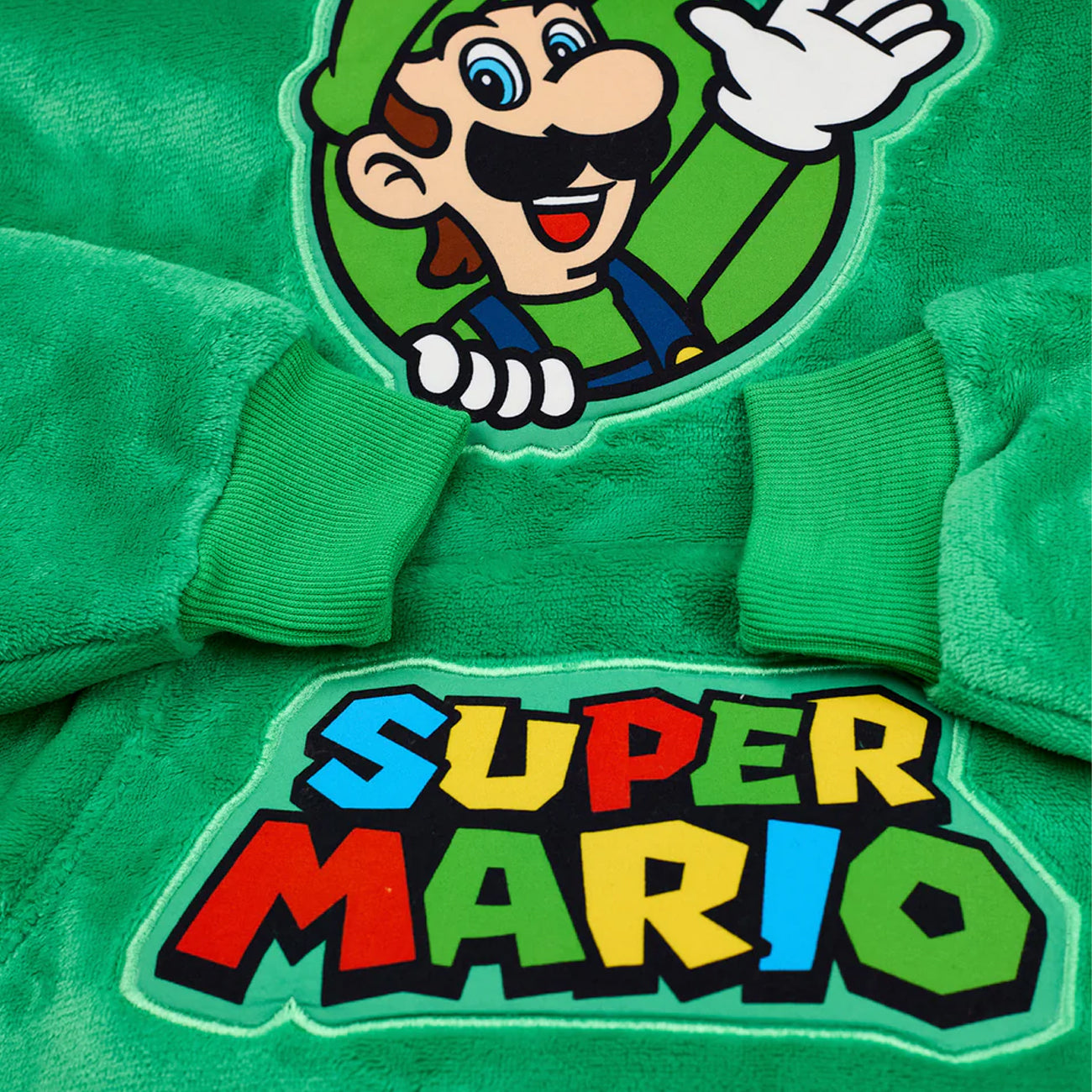 Green - Side - Super Mario Boys Luigi Blanket Hoodie